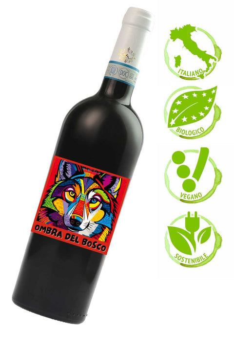 Ombra del bosco aglianico del sannio con certificazione bio e vegan